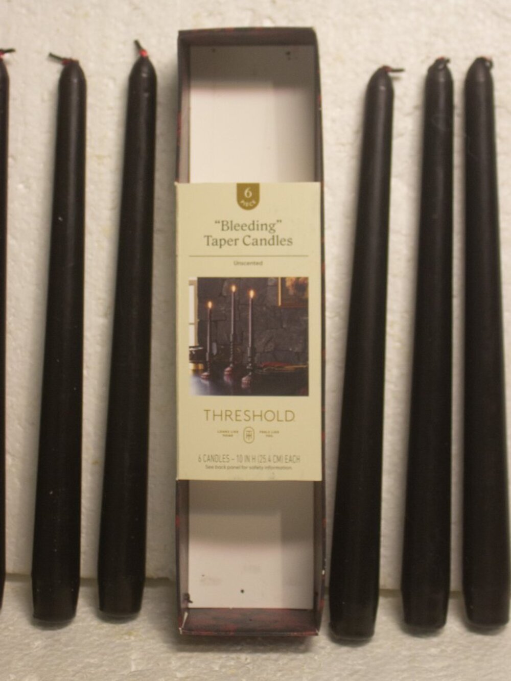 Threshold "Bleeding" Taper Candles New Pack of 6 10 Inch Candles